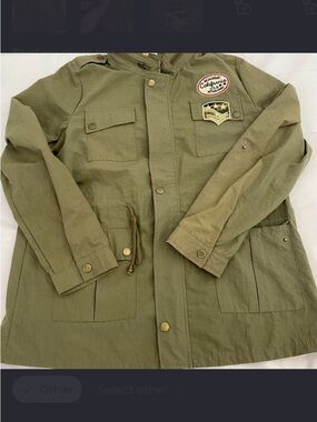 C’est Toi Olive Green Utility Jacket Military Style Patches Size M